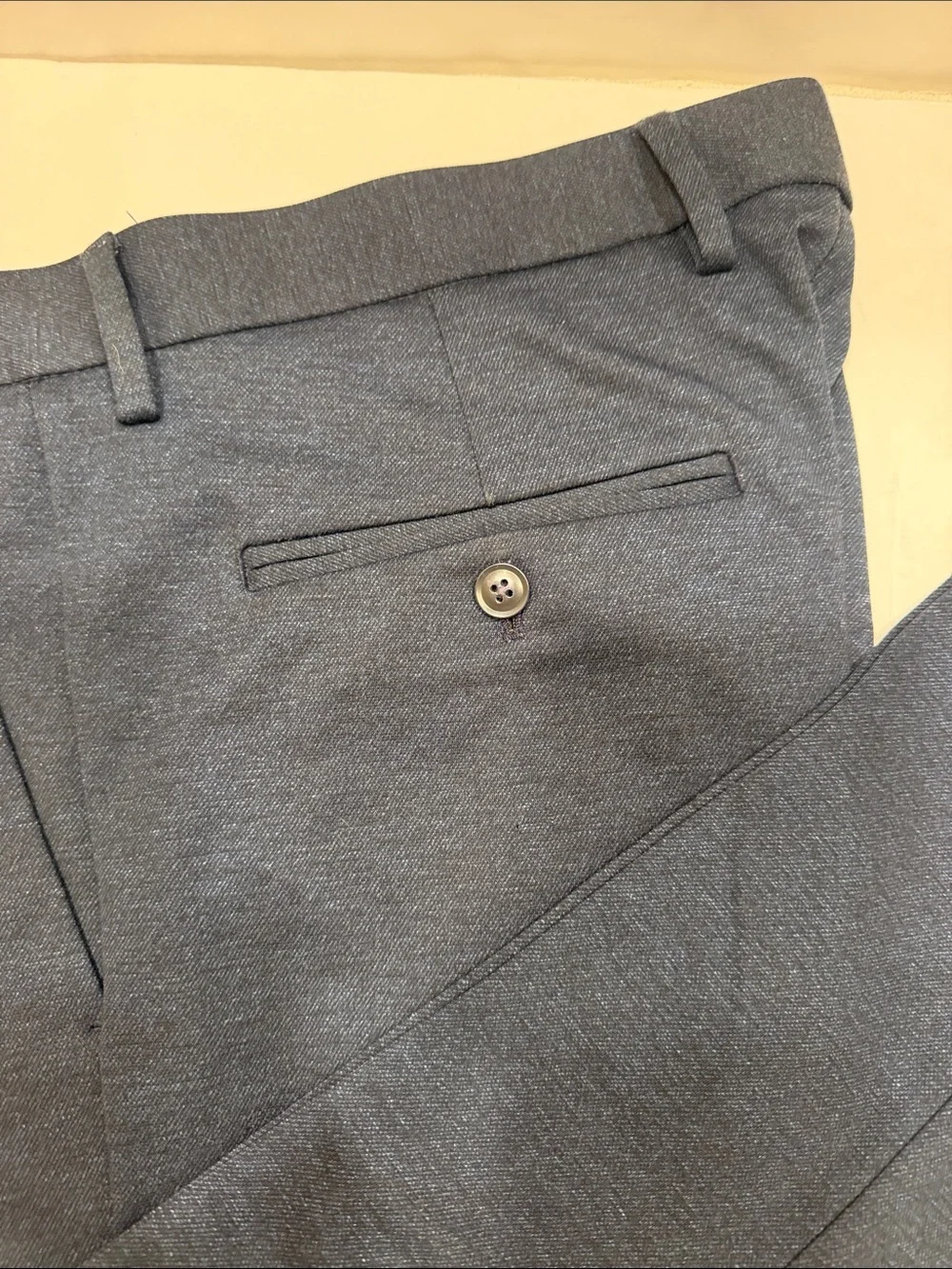Perry Ellis Men's Navy Flat-Front Dress Pants